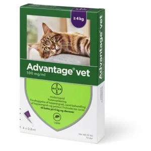 Advantage vet. til katte over 4 kg 4&#215;0,8 ml., ebutik Dyrlægevagten