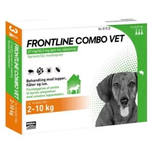 Frontline Combo Vet Hund  2 &#8211; 10 kg 3 pipetter 0,67 ml, ebutik Dyrlægevagten