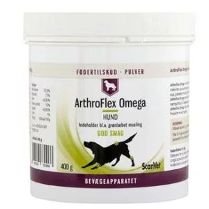 Scanvet ArthroFlex Omega hund pulver 400g, ebutik Dyrlægevagten